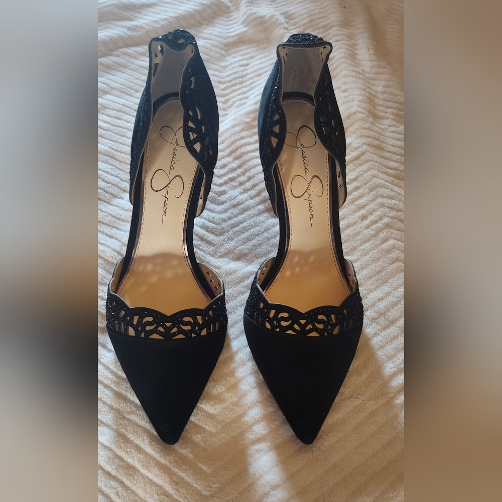 Jessica Simpson Suade and Lace Heels